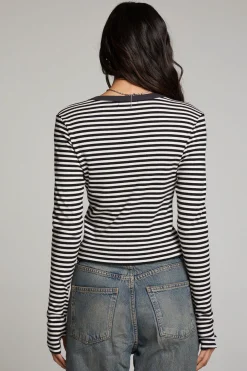 Online Moonlight Punk Stripe Long Sleeve Women Loungewear|Tops