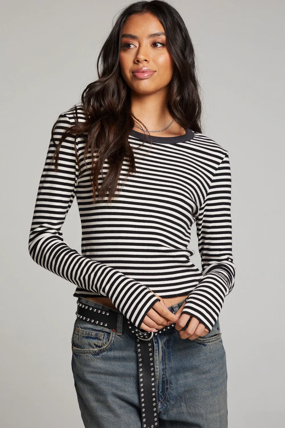 Online Moonlight Punk Stripe Long Sleeve Women Loungewear|Tops