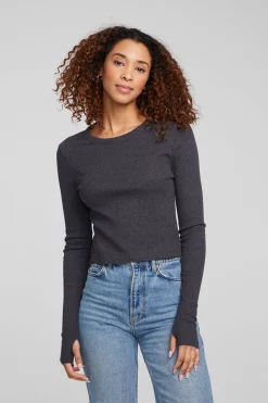 Cheap Moonlight Shadow Black Long Sleeve Women Loungewear|Tops