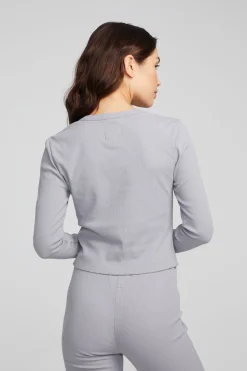 Hot Moonlight Silver Grey Long Sleeve Women Loungewear|Tops