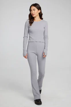 Hot Moonlight Silver Grey Long Sleeve Women Loungewear|Tops