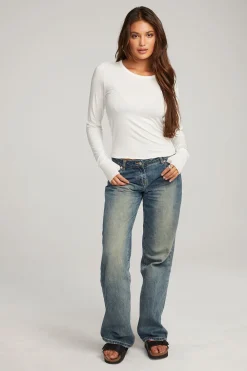 Clearance Moonlight White Long Sleeve Women Loungewear|Tops