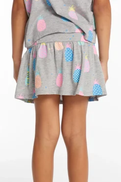 Clearance Multi Pineapple Girls Peplum Skort Kids Girls