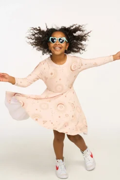 Shop Mystical Sky Peplum Cozy Knit Dress Kids Girls