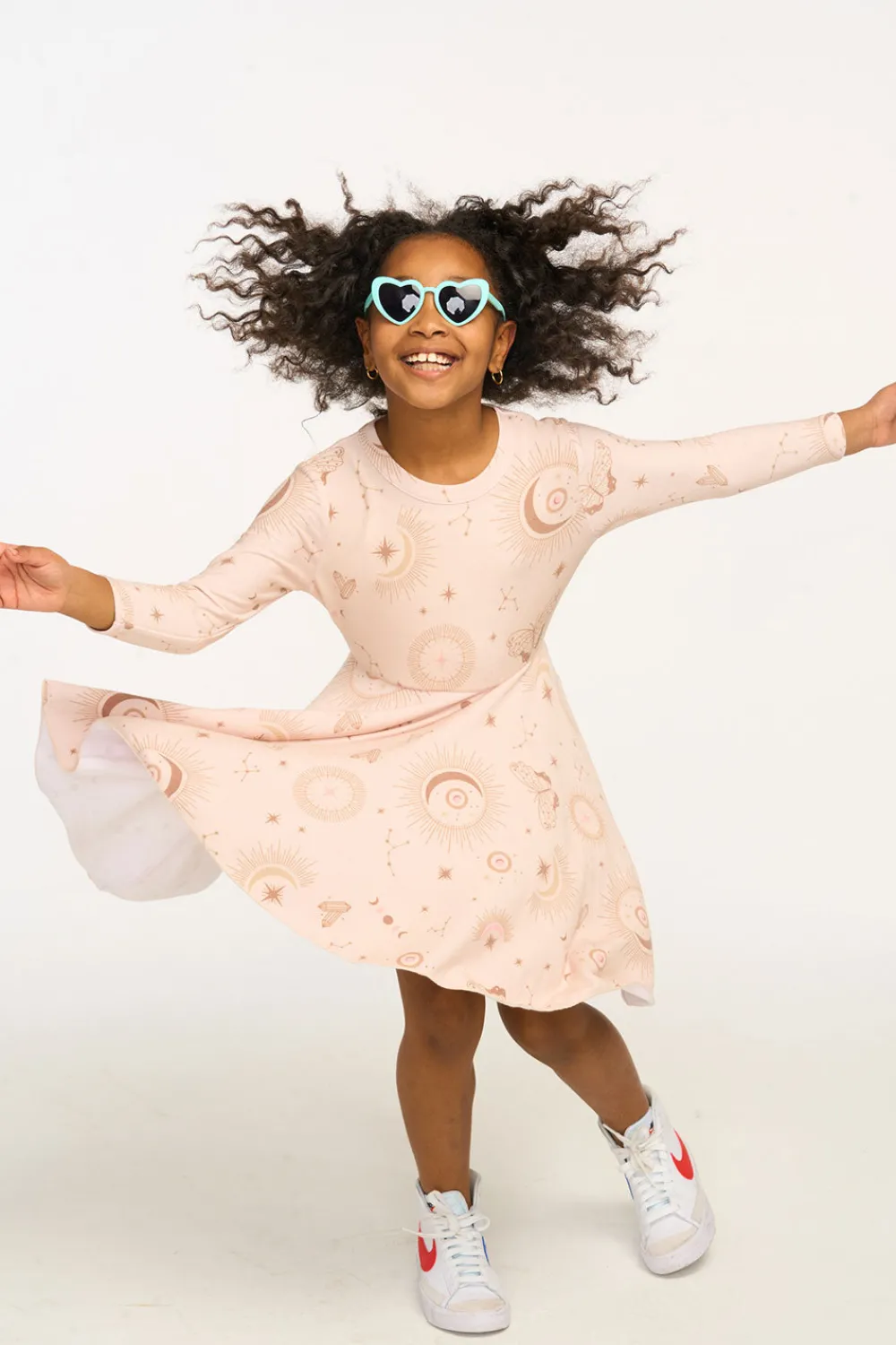 Shop Mystical Sky Peplum Cozy Knit Dress Kids Girls