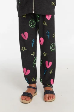 Clearance Neon Heart & Smiles Girls Pant Kids Girls