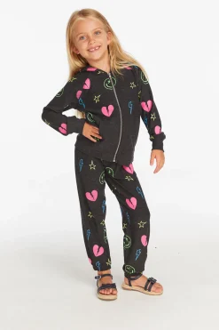 Clearance Neon Heart & Smiles Girls Pant Kids Girls