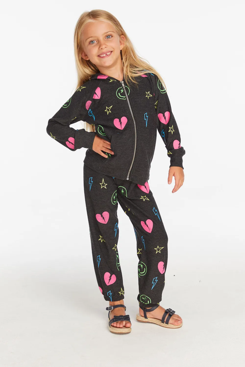 Clearance Neon Heart & Smiles Girls Pant Kids Girls