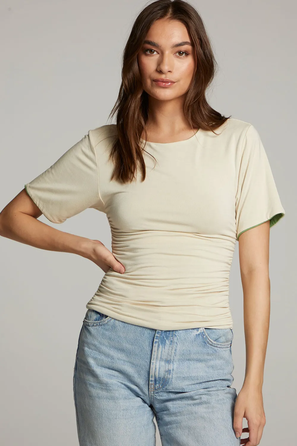 Fashion Ocala Whitecap Grey And Piquant Green Reversible Top Women Loungewear|Tops
