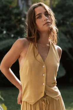Online Orlando Parchment Vest Women Loungewear|Tops
