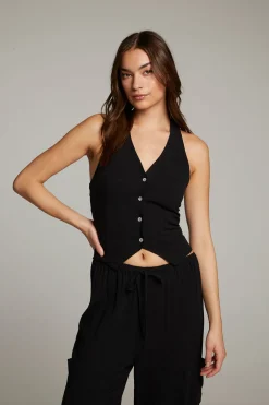 Sale Orlando True Black Vest Women Loungewear|Tops