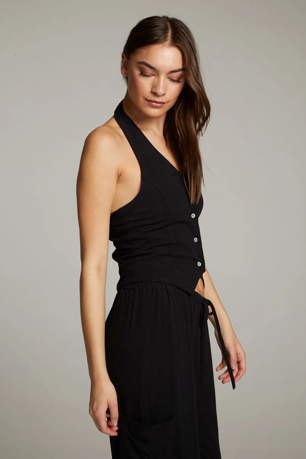 Sale Orlando True Black Vest Women Loungewear|Tops