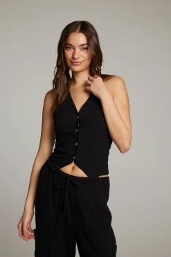 Sale Orlando True Black Vest Women Loungewear|Tops