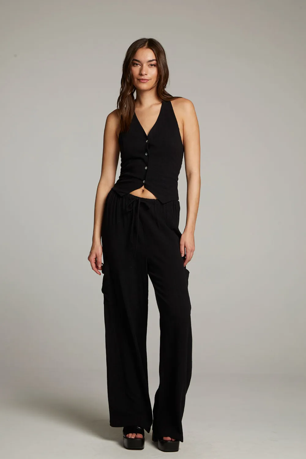 Sale Orlando True Black Vest Women Loungewear|Tops