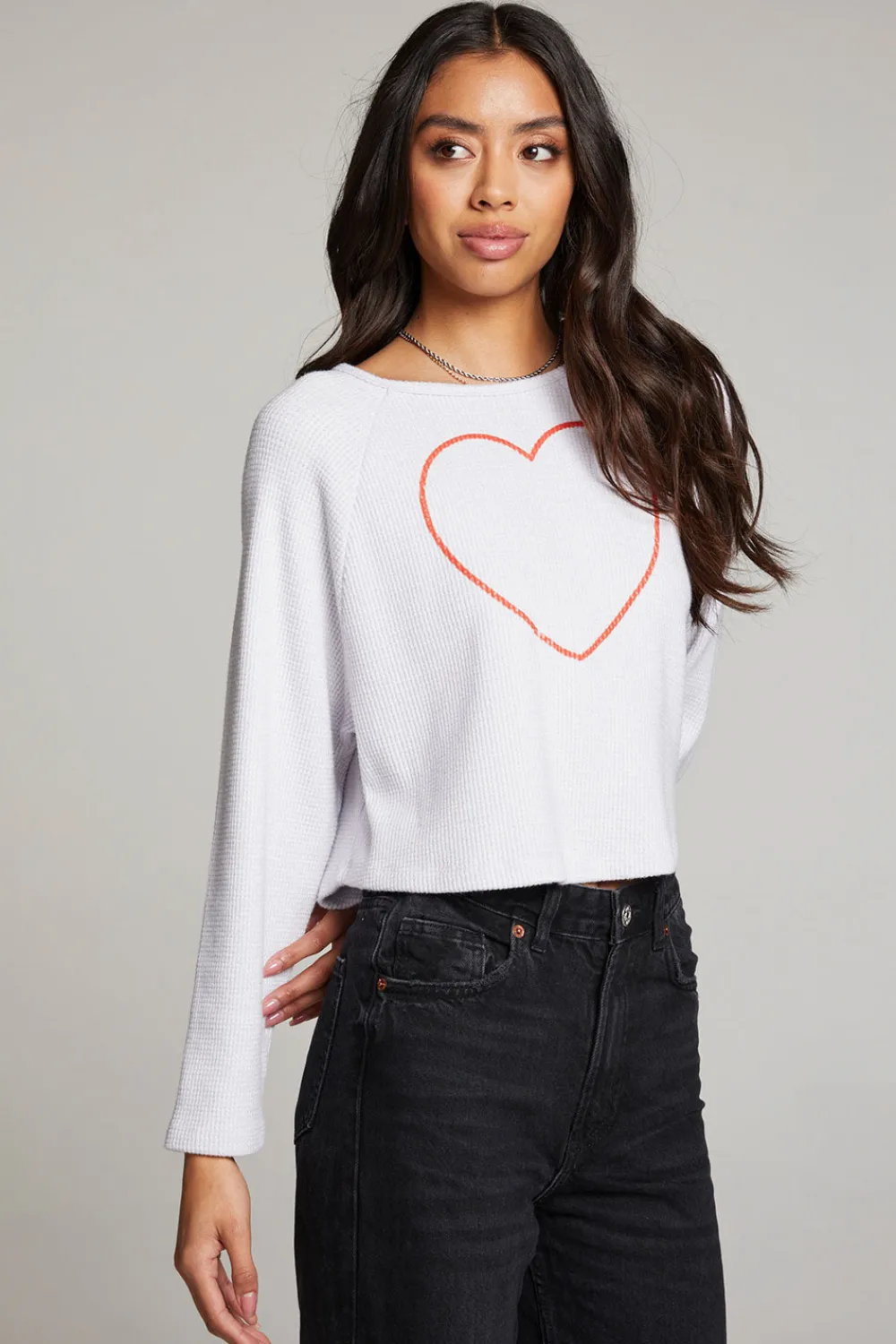 Fashion Outline Heart Long Sleeve Women Loungewear|Graphics