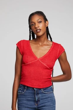 Hot Page Crimson Tee Women Loungewear|Tops