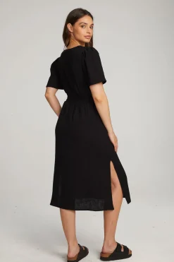 Hot Palmer Licorice Midi Dress Women Loungewear|Dresses