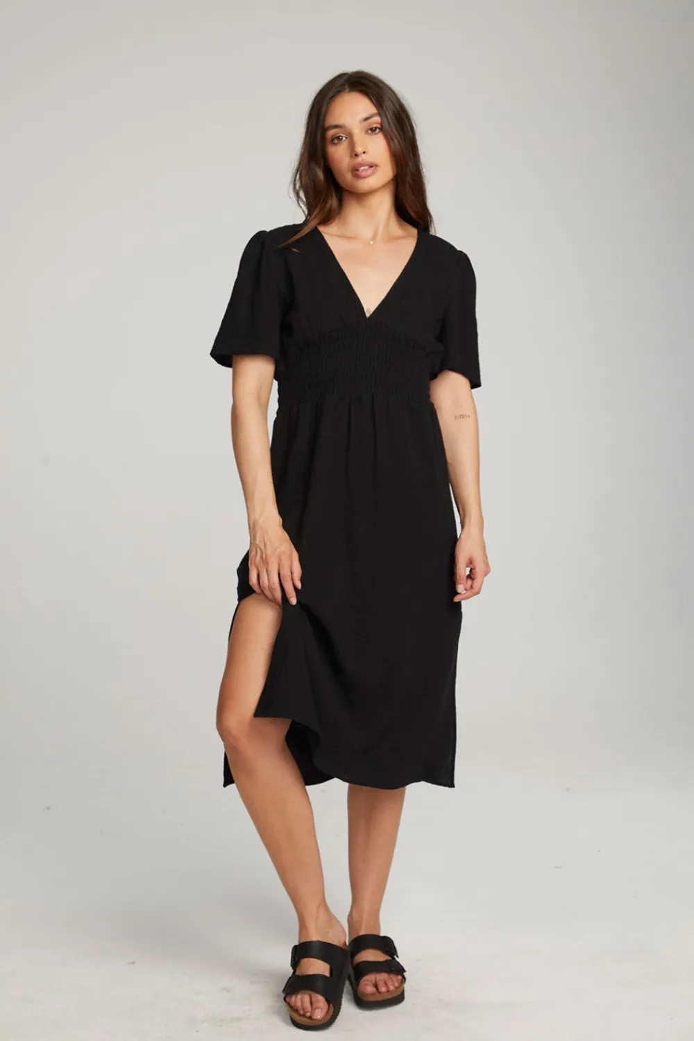 Hot Palmer Licorice Midi Dress Women Loungewear|Dresses