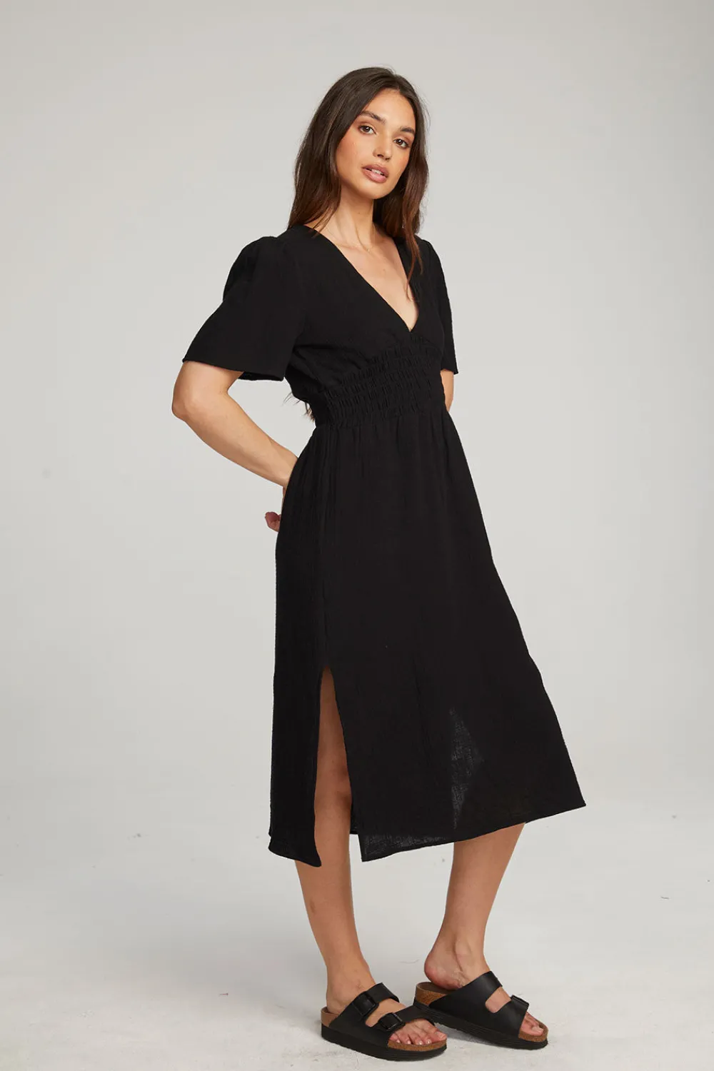 Hot Palmer Licorice Midi Dress Women Loungewear|Dresses