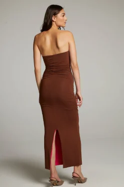 Online Panama Coffee And Raspberry Reversible Midi Dress Women Loungewear|Dresses