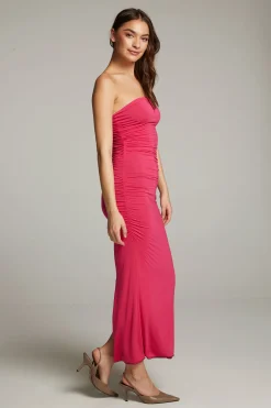 Online Panama Coffee And Raspberry Reversible Midi Dress Women Loungewear|Dresses