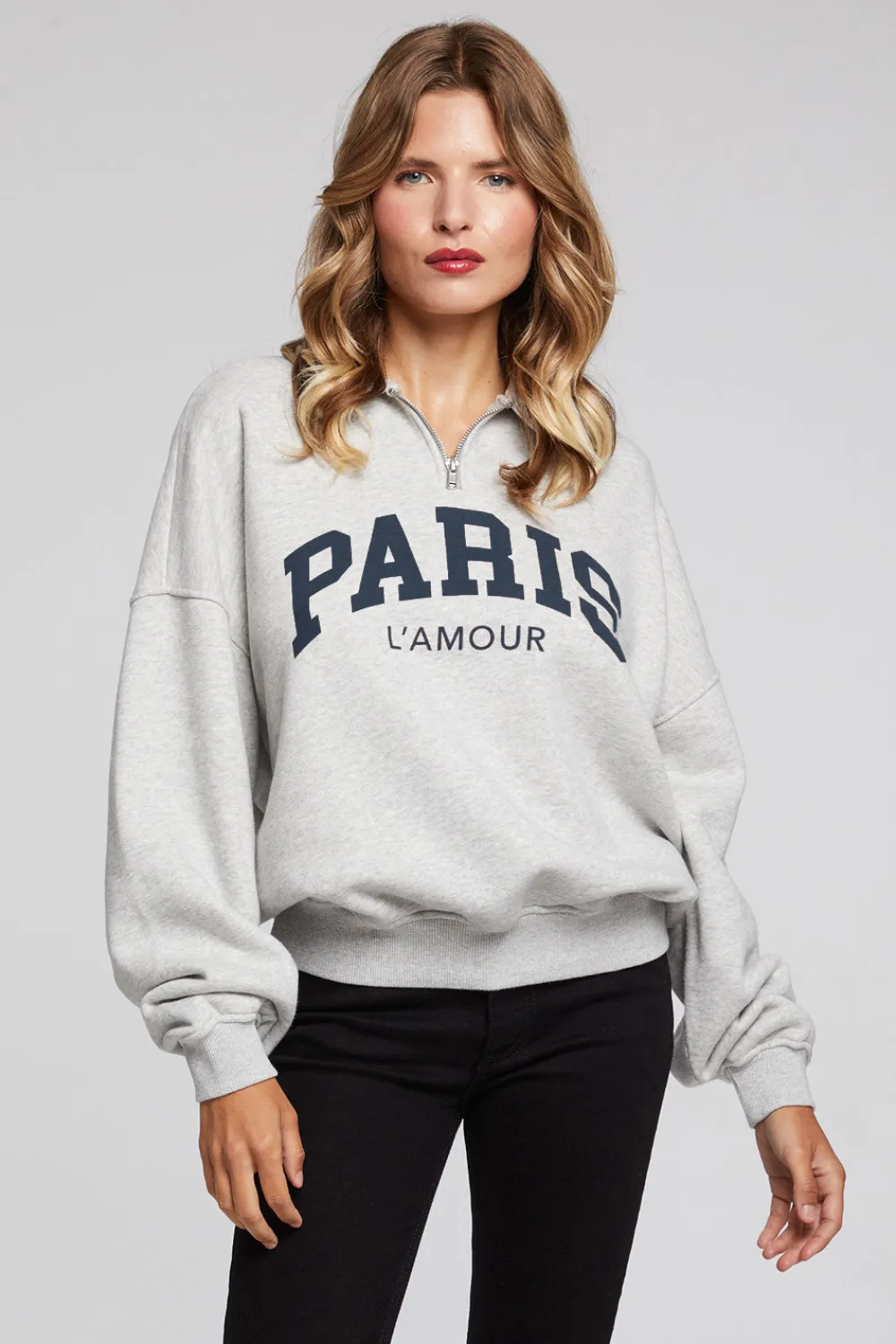 Shop Paris L'Amour Heather Grey Long Sleeve Women Loungewear|Graphics