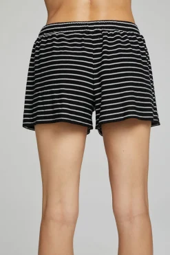 Online Paseo Shorts - Black And White Stripe Women Loungewear|Bottoms