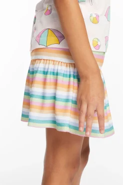 Best Sale Peplum Sunshine Stripe Girls Skort Kids Girls