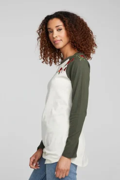 Clearance Poppy Embroidery Football Long Sleeve Women Loungewear|Graphics