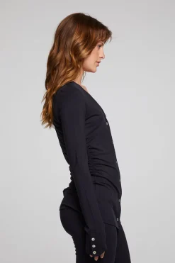 Outlet Priscilla Licorice Long Sleeve Women Loungewear|Tops