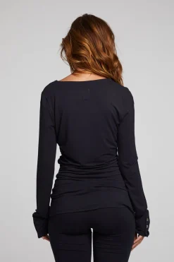 Outlet Priscilla Licorice Long Sleeve Women Loungewear|Tops