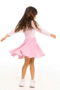 Shop Puff Long Sleeve Dress With Twirl Skirt Kids Girls