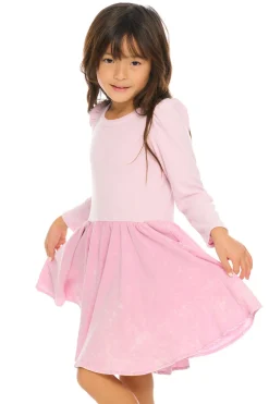 Shop Puff Long Sleeve Dress With Twirl Skirt Kids Girls