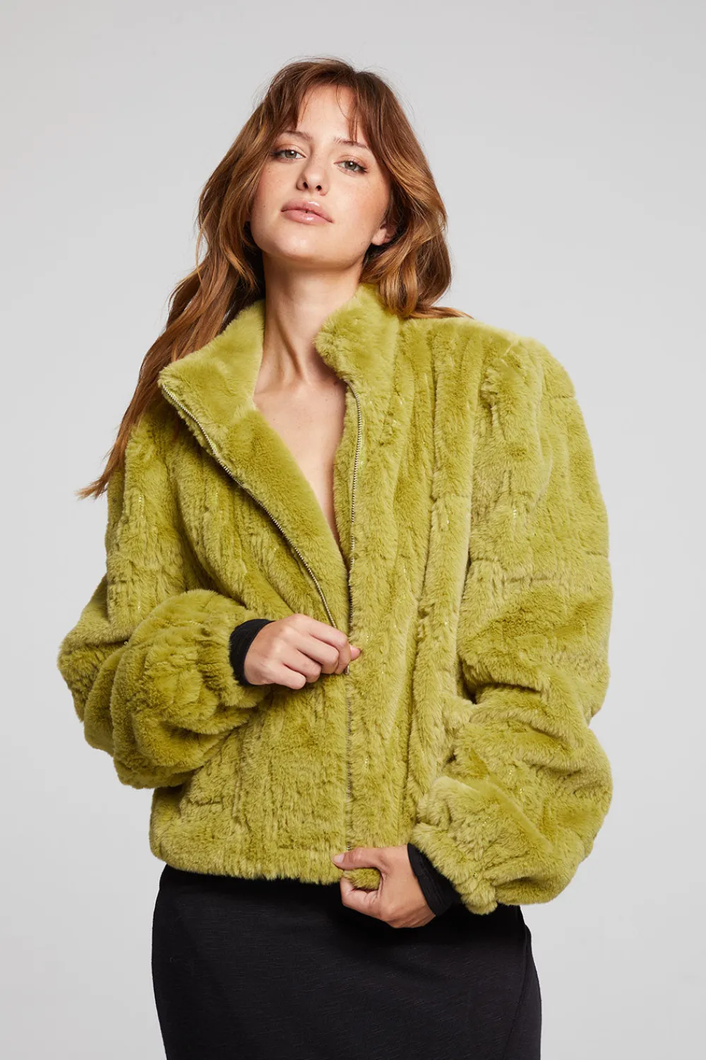 Flash Sale Puff Sleeve Green Olive Jacket Women Outerwear|Loungewear
