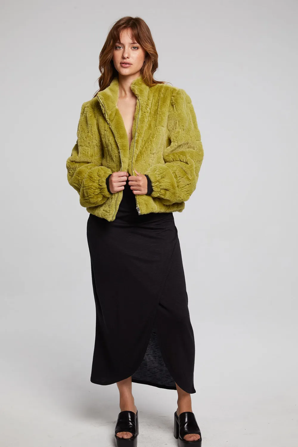 Flash Sale Puff Sleeve Green Olive Jacket Women Outerwear|Loungewear