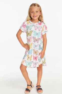 Online Puff Sleeve "She's A Butterfly" Dress Kids Girls
