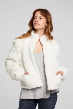 Online Puff Sleeve Starry White Jacket Women Outerwear|Loungewear
