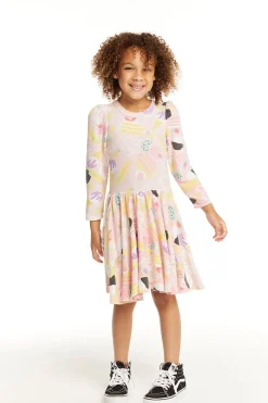 New Puff Sweet Treats Long Sleeve Dress With Twirl Skirt Kids Girls