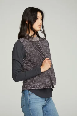 Fashion Quilted Mock Neck Puffer Vest Women Outerwear|Tops