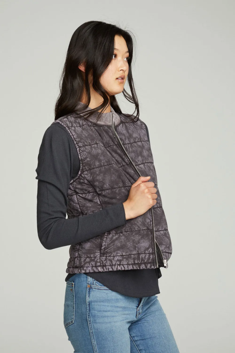 Fashion Quilted Mock Neck Puffer Vest Women Outerwear|Tops