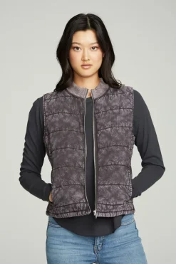 Fashion Quilted Mock Neck Puffer Vest Women Outerwear|Tops