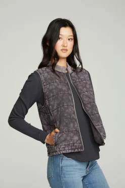Fashion Quilted Mock Neck Puffer Vest Women Outerwear|Tops