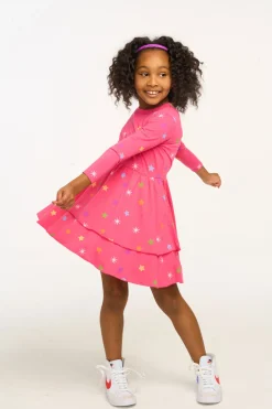 Sale Rainbow Stars Dress Kids Girls