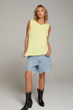 New Raw Edge Lemon Muscle Tank Women Loungewear|Tops