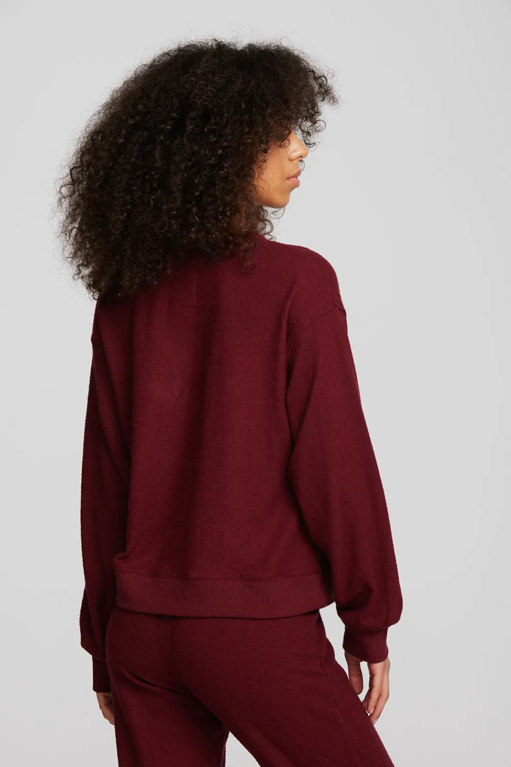 New Recycled Bliss Knit Long Sleeve Henley With Rib Women Loungewear|Tops