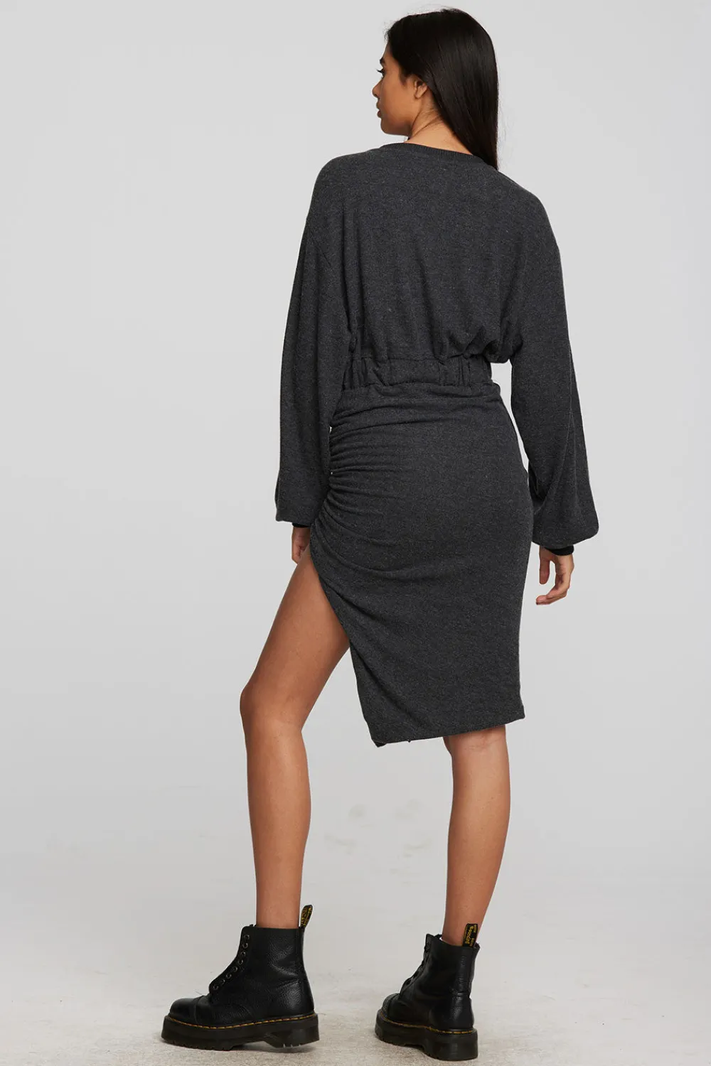 Store Recycled Bliss Knit Midi Dress With Shirring Women Dresses
