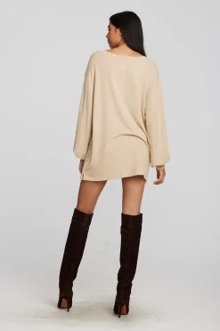 Hot Recycled Bliss Knit V-neck Tunic With Button Side Seam Women Tops
