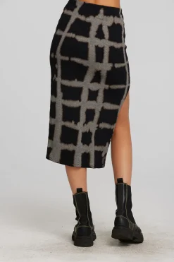 Online Recycled Vintage Rib Midi Skirt With Shirring And Side Slit Women Bottoms