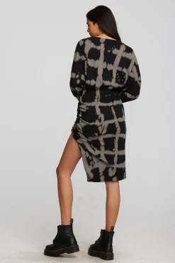 Best Sale Recycled Vintage Rib Midi Dress With Shirring And Side Slit Women Loungewear|Dresses