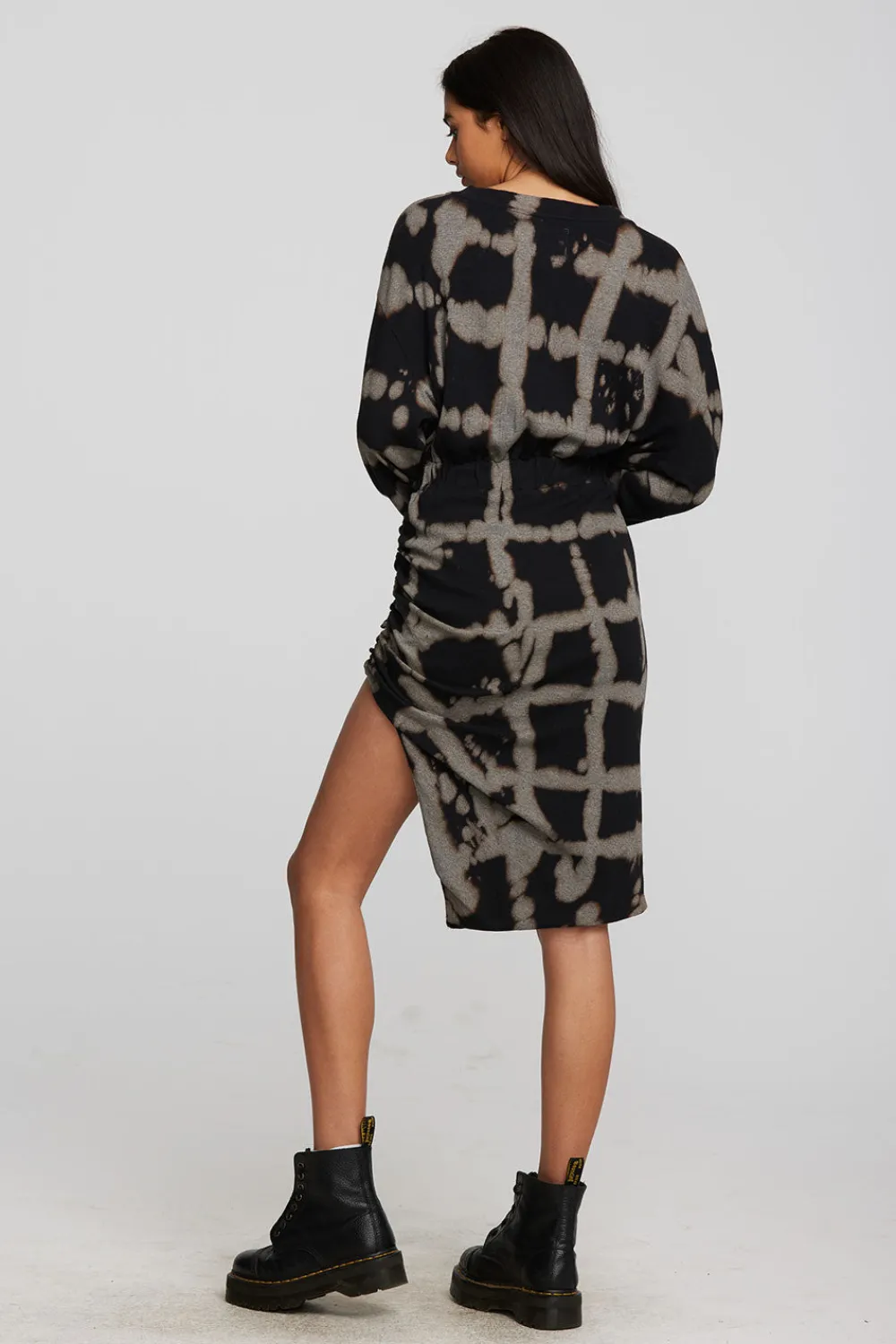 Best Sale Recycled Vintage Rib Midi Dress With Shirring And Side Slit Women Loungewear|Dresses
